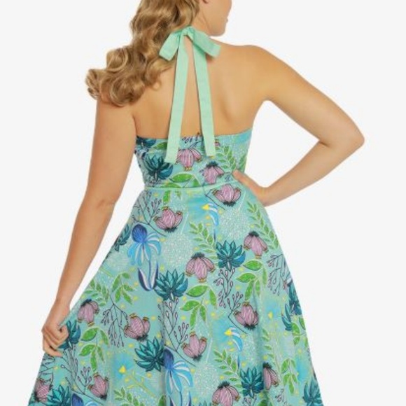 Lindy Bop Myrtle Blue Floral Halter Dress - Picture 3 of 7